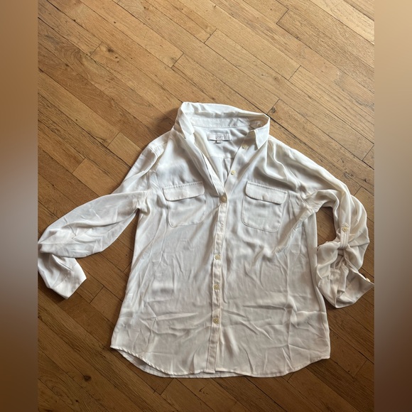 LOFT White Button-Down Women's Shirt - Picture 1 of 7